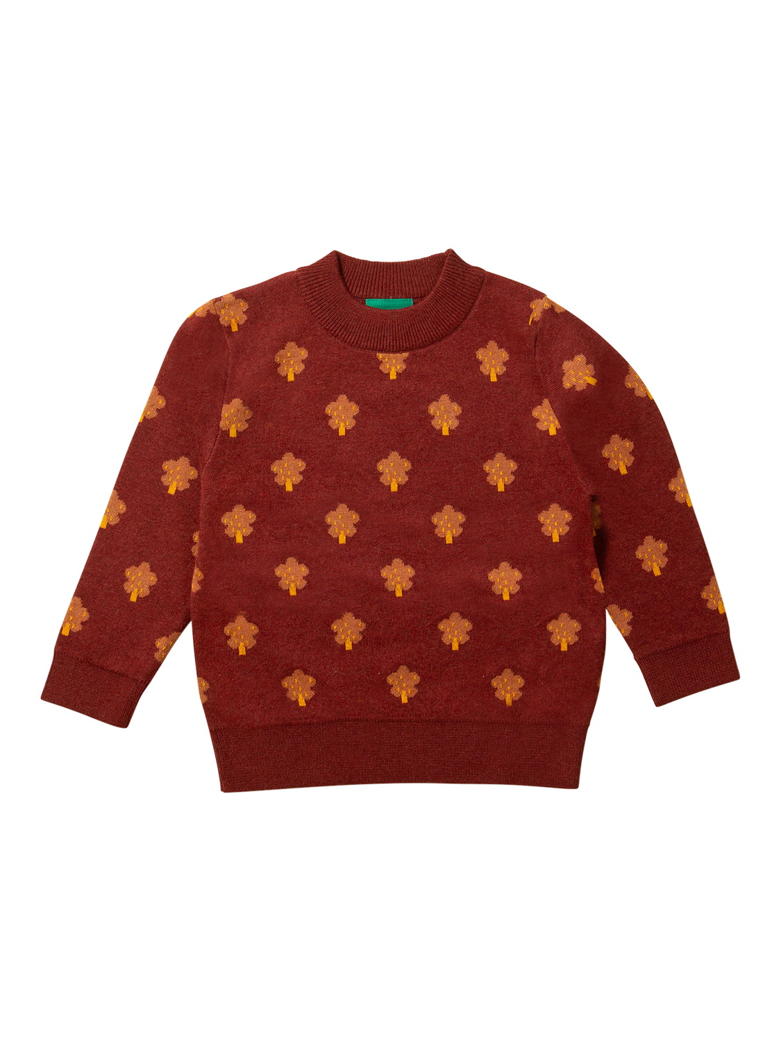 Little Green Radicals Baby Leaf Knit Jumper, Autumn Leaf