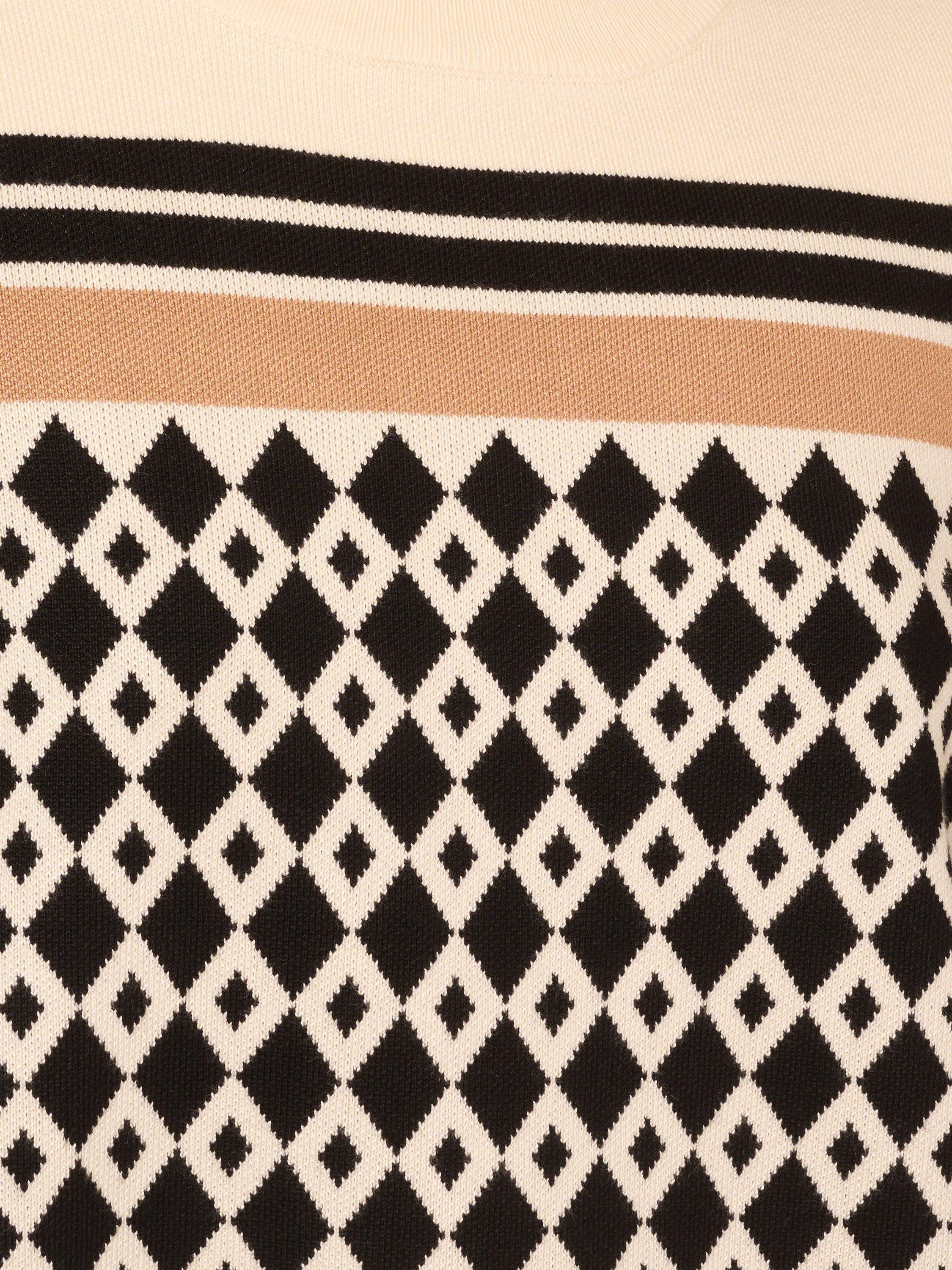 Product image 7 of 7, which shows Adrianna Papell Striped Jacquard Short Sleeve Jumper, Cream/Black, L