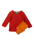 Little Green Radicals Baby Star Organic Cotton Waffle T-Shirt & Joggers Set, Hazelnut Stars