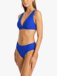 Sea Level Honeycomb Longline Underwire Bikini Top, Cobalt