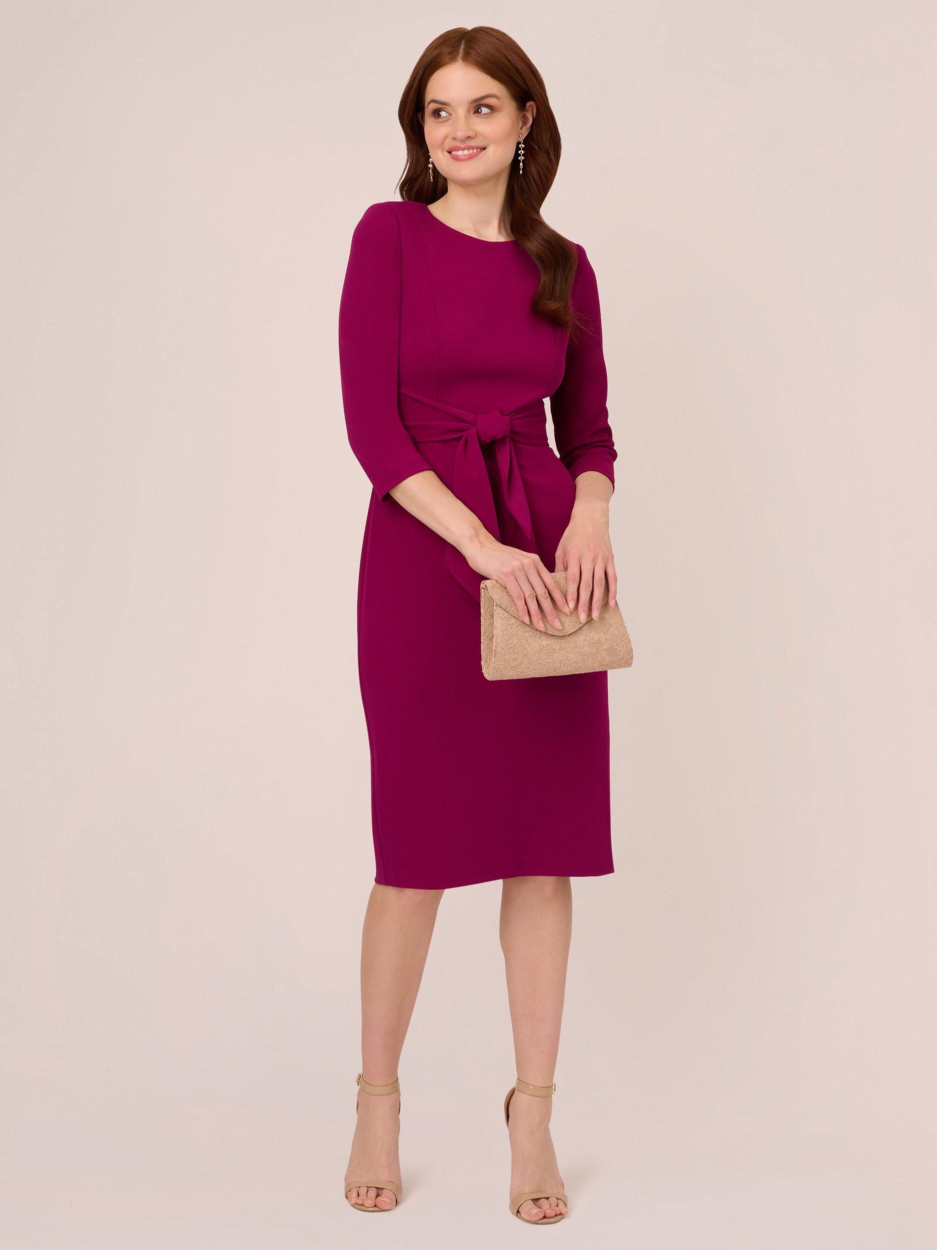 Product image 2 of 7, which shows Adrianna Papell Tie Waist Sheath Dress, Wildberry, 6