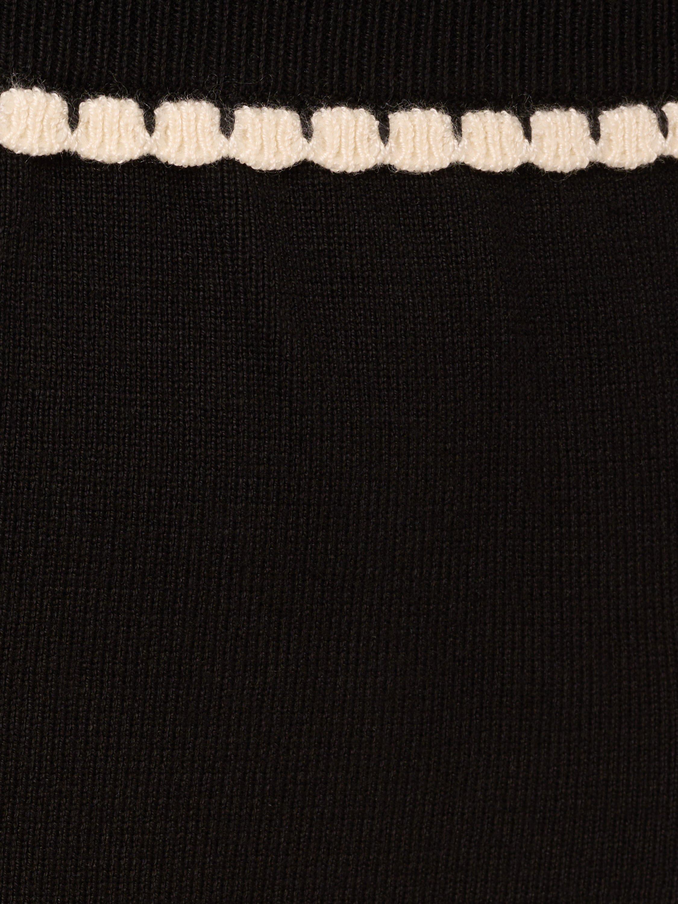 Product image 7 of 7, which shows Adrianna Papell Contrast Trim Knit Skirt, Black/Cream, L
