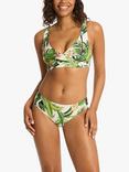 Sea Level Lotus Midi Rise Bikini Pants, Black/Multi