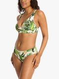 Sea Level Lotus Midi Rise Bikini Pants, Black/Multi
