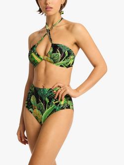 Sea Level Lotus High Waist Bikini Bottoms, Black/Multi - view 2, Black/Multi