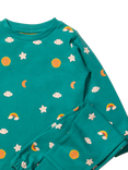 Little Green Radicals Kids' Skies Organic Cotton Pyjama Set,Turquoise Skies