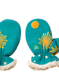 Little Green Radicals Baby Sun Star Mittens, Blue Turquoise