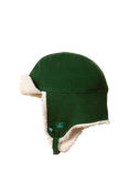 Little Green Radicals Kids' Organic Cotton Corduroy Sherpa Hat, Vintage Green