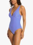 Sea Level Varsity Longline Stripe Swimsuit, Cobalt/White