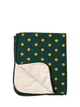 Little Green Radicals Baby Leaves Hooded Blanket, Dark Green