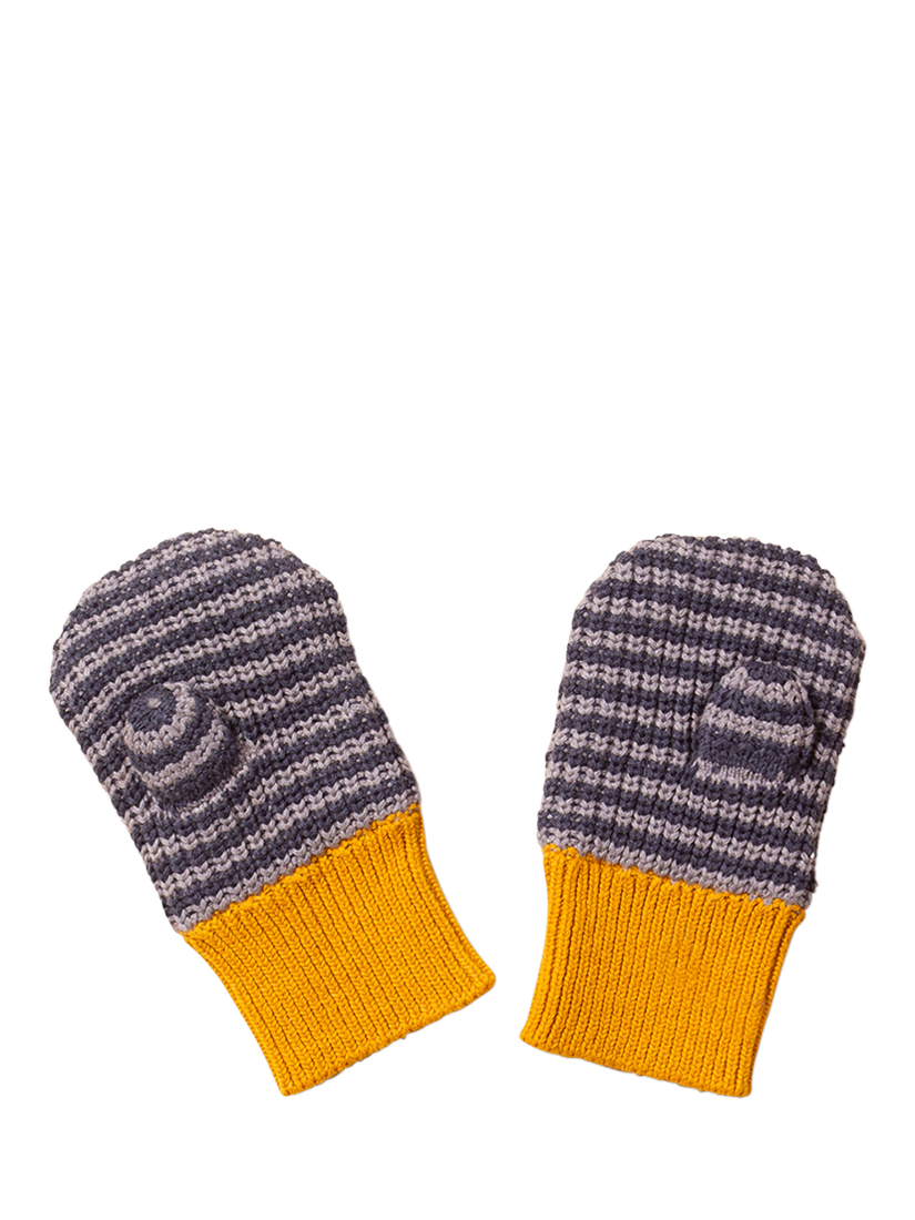 Little Green Radicals Kids' Cotton Stripe Mittens, Dreamy Blue Striped