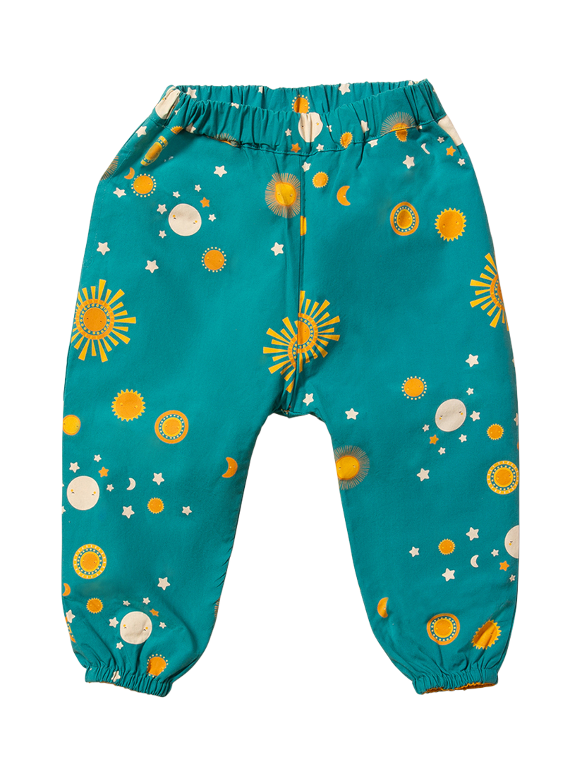 Little Green Radicals Baby Sun Star Joggers, Blue Turquoise