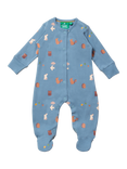 Little Green Radicals Baby Woodland Organic Cotton Sleepsuit, Woodland Folk