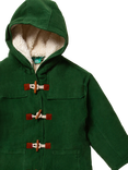 Little Green Radicals' Kid's Cotton Cord Duffle Coat, Vintage Green