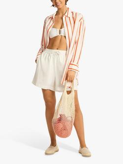 Sea Level Beach Shirt 3, White/Flame, White/Flame