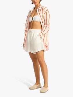 Sea Level Beach Shirt 3, White/Flame - view 2, White/Flame