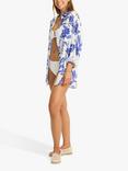 Sea Level Beach Shirt, Cobalt/White