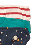 Little Green Radicals Kids' Moons Organic Cotton Briefs, Pack of 3, Over The Moon