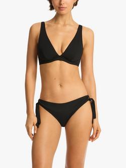 Sea Level Longline Underwire Bikini Top, Black, Black