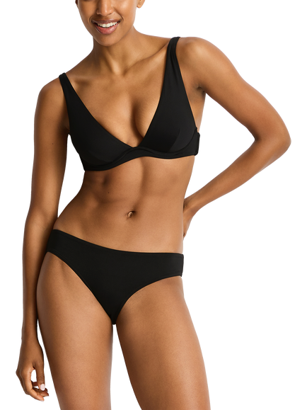 Sea Level Longline Underwire Bikini Top, Black, Black
