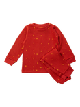 Little Green Radicals Kids' Star Organic Cotton Waffle Pyjama Set, Hazelnut Stars