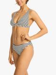 Sea Level Amalfi Longline Triangle Bikini Top, White/Black