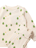 Little Green Radicals Baby Tree Waffle Pyjamas, Cream