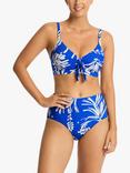 Sea Level Tradewind High Waist Bikini Bottoms, Cobalt/White