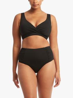 Sea Level High Waist Bikini Bottoms, Black