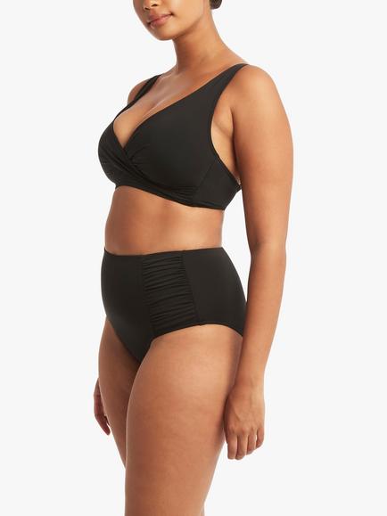 Sea Level High Waist Bikini Bottoms - view 2, Black