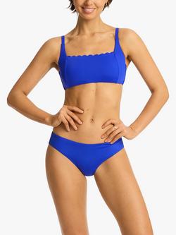 Sea Level Regular High Leg Bikini Bottoms, Cobalt, Cobalt