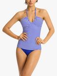 Sea Level Varsity Halterneck Stripe Tankini Top, Cobalt/White