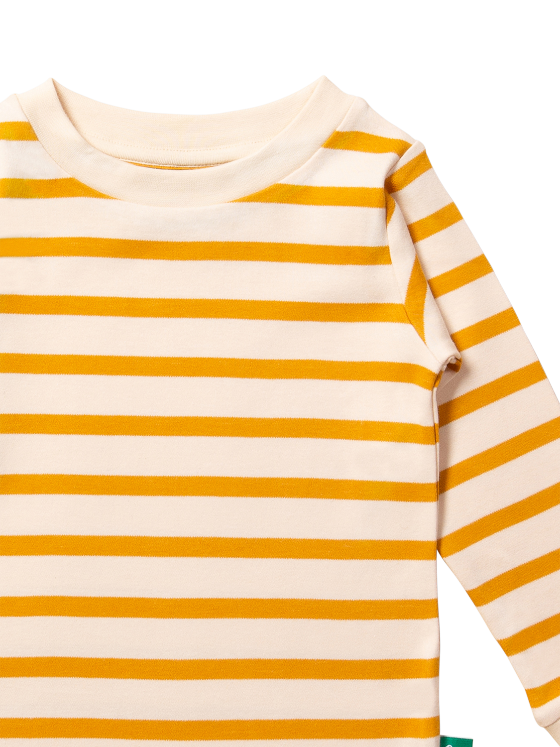 Little Green Radicals Kids Stripe Organic Cotton Long Sleeve Top Gold Stripes