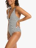 Sea Level Amalfi Panel Line Swimsuit, Black/White