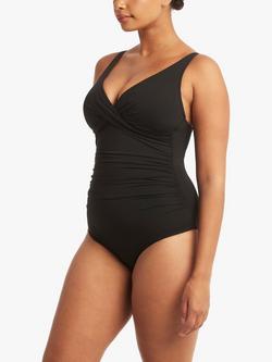 Sea Level Essentials Cross Front Multifit One Piece Swimsuit, Black - view 2, Black