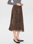 Numph Leona Animal Print Mesh Skirt, Tiger's Eye