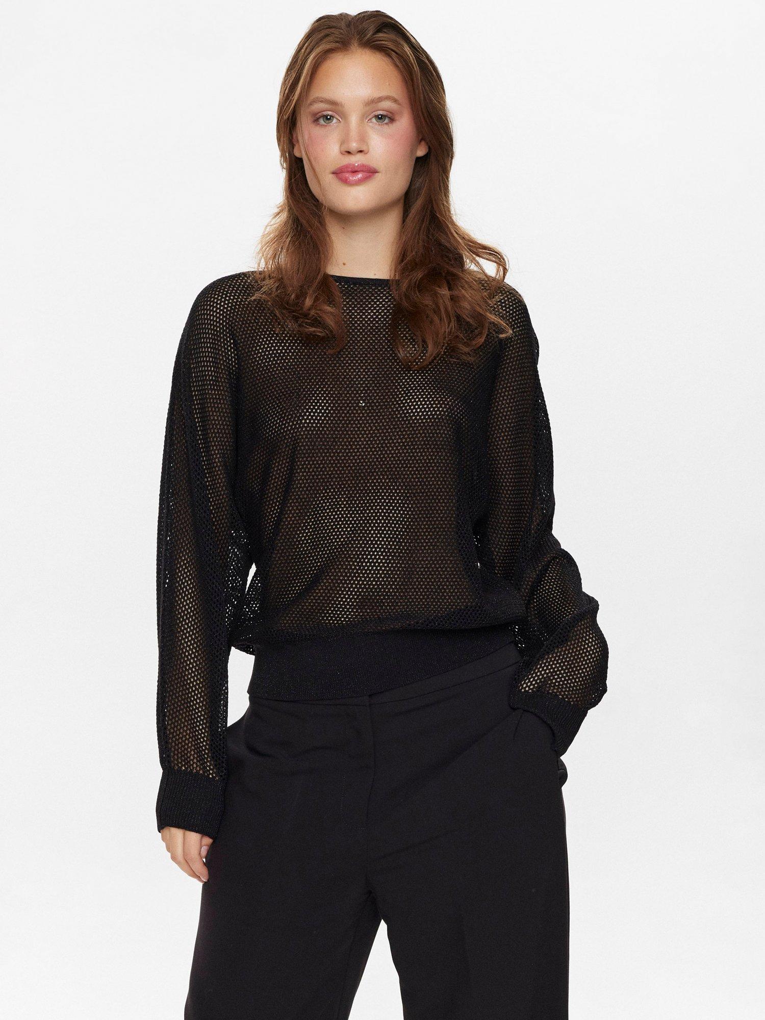Numph Mona Daya Mesh Jumper, Caviar