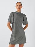 Numph Nusimma Short Sleeve Metallic Mini Dress, Silver