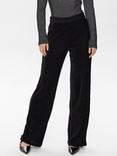 Numph Millas Textured Straight Leg Trousers, Caviar