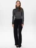 Numph Millas Textured Straight Leg Trousers, Caviar