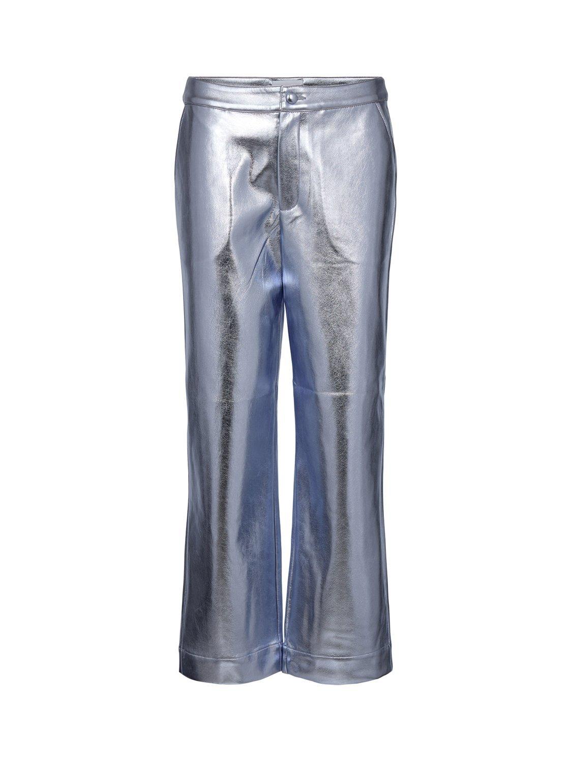 Product image 6 of 7, which shows Numph Glenda Metallic Trousers, Silver, 36