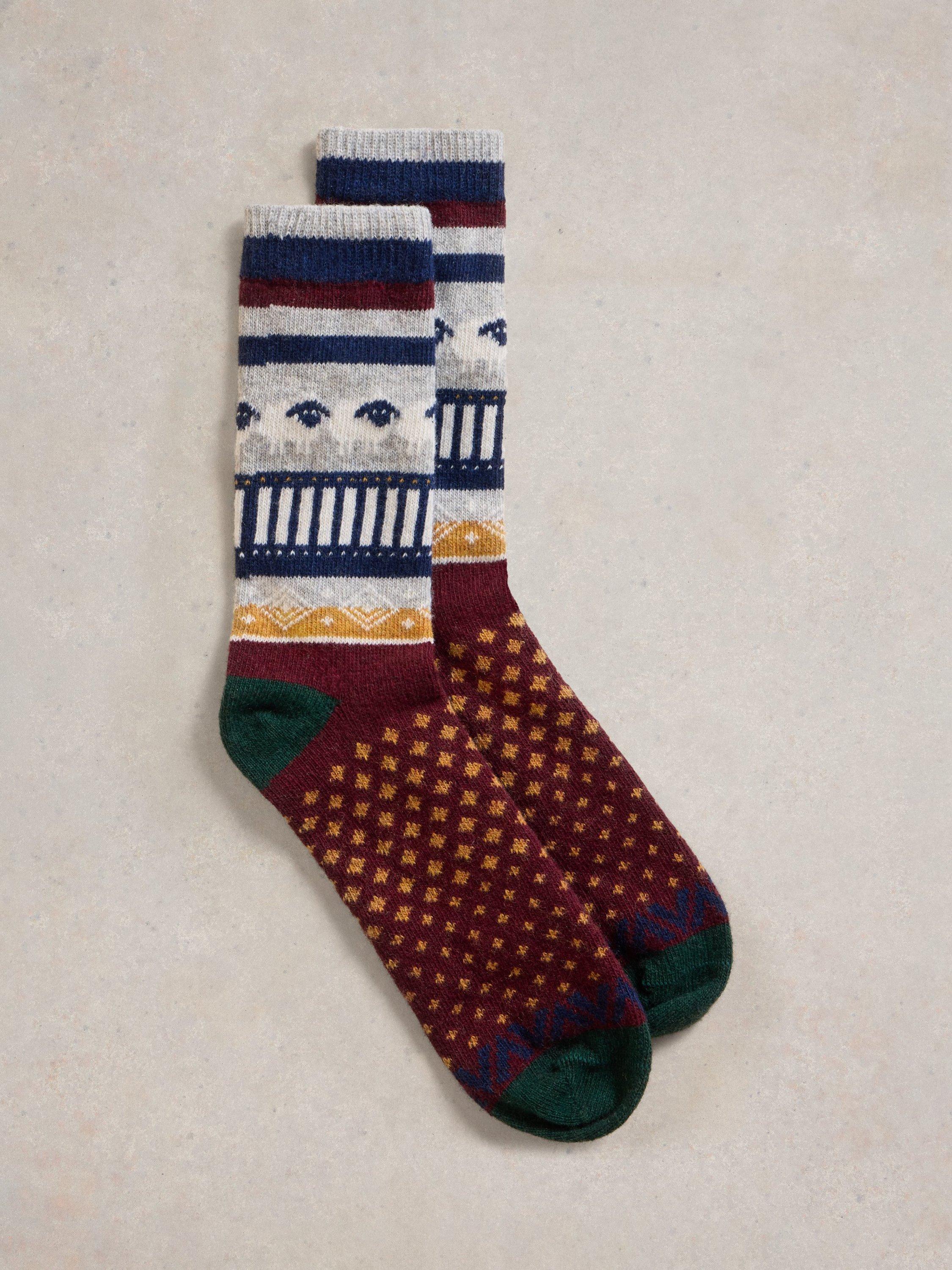 White Stuff Counting Sheep Wool Blend Socks, Multi