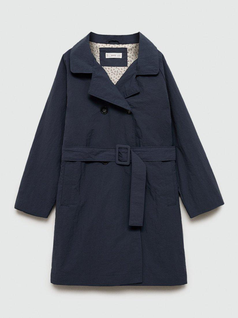 Mango Kids' Gabriela Trench Coat, Navy