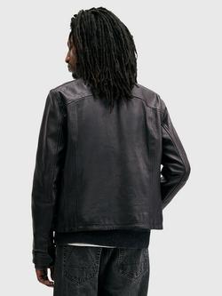 AllSaints Erol Leather Jacket, Black Black - view 2, Black Black