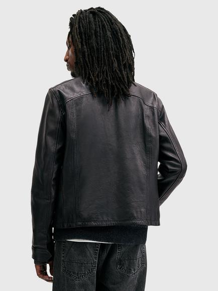AllSaints Erol Leather Jacket, Black Black - view 2, Black Black