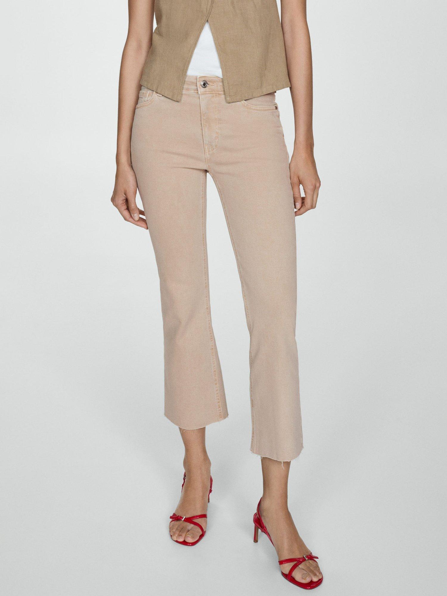 Mango Sienna Flare Jeans, Beige, 10