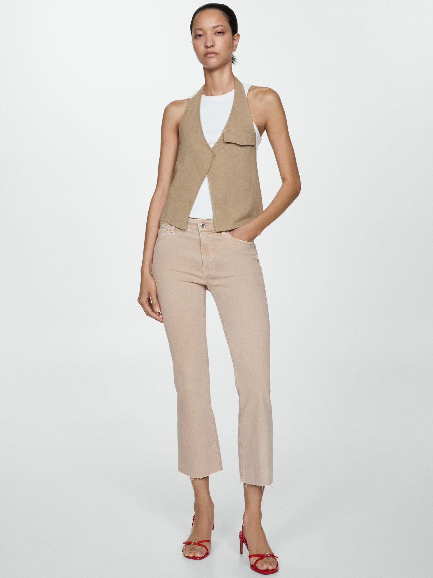 Product image 2 of 8, which shows Mango Sienna Flare Jeans, Beige, 10
