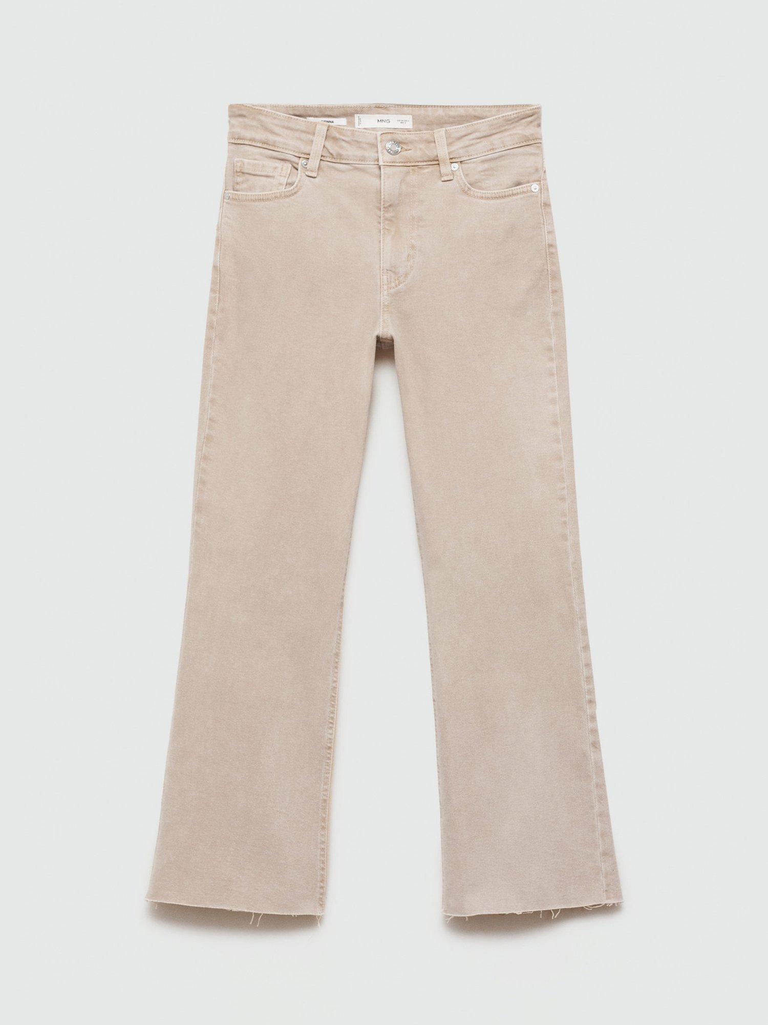 Mango Sienna Flare Jeans, Beige, 10