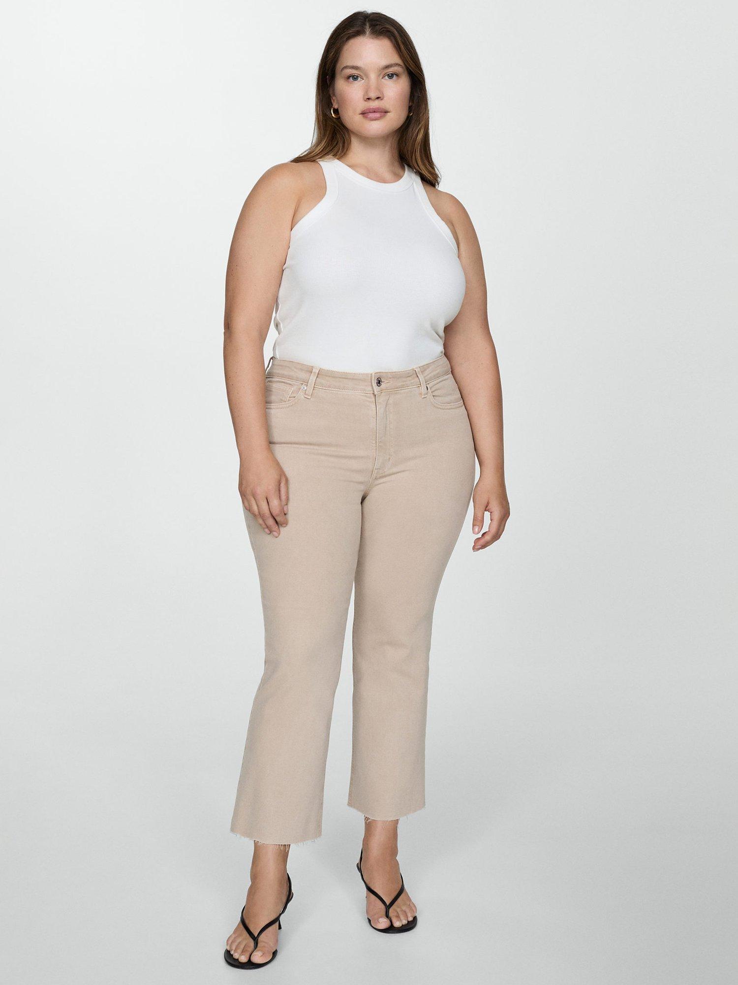 Product image 7 of 8, which shows Mango Sienna Flare Jeans, Beige, 10