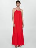 Mango Tulum Halterneck Maxi Dress, Red